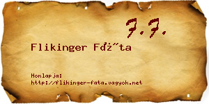 Flikinger Fáta névjegykártya